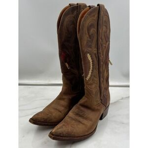 Libery Boot Cowboy Boots Womens 8 Brown Leather Western Native American Chief
